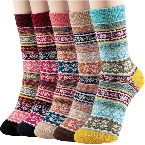 Wool Socks for Women - Womens Winter Sock for Womens Warm Thick Knit Wool Soft V - Picture 1 of 7